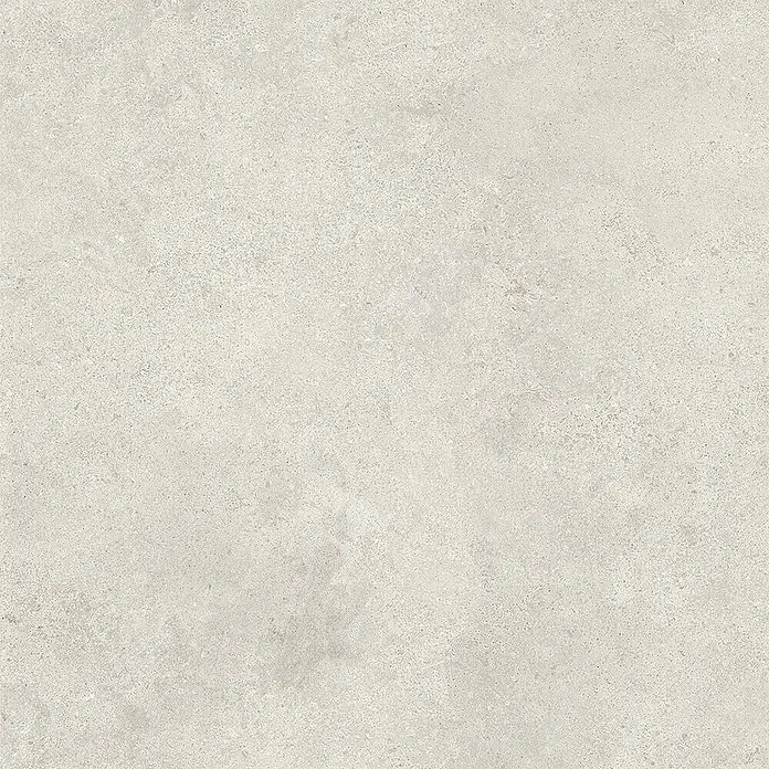 Feinsteinzeug-Bodenbelag in Betonoptik Materic Ivory 80x80 -  - Texturierte hellgraue Fliese mit gesprenkeltem Beton-Look.