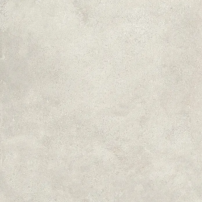 Feinsteinzeug-Bodenbelag in Betonoptik Materic Ivory 80x80 -  - Texturierte hellgraue Fliese mit subtilem, steinähnlichem Muster.
