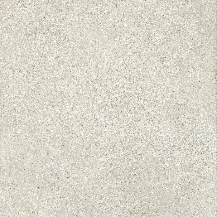 Feinsteinzeug-Bodenbelag in Betonoptik Materic Ivory 80x80 -  - Hellgraue, texturierte Fliese in Betonoptik mit feinen Sprenkeln.