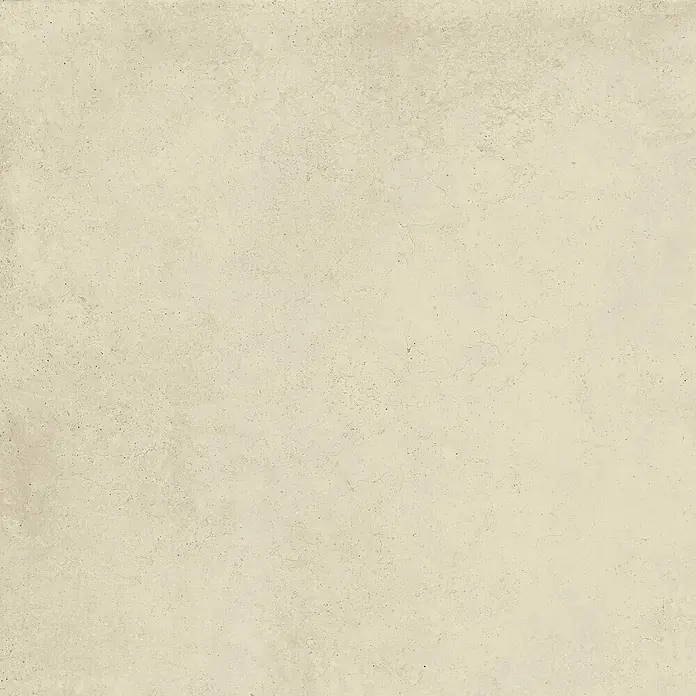 Feinsteinzeug in gewachster elfenbeinfarbener Betonoptik 60x60 -  - Hellbeige Textur mit feinen Unregelmäßigkeiten, ähnlich Beton oder Stein.