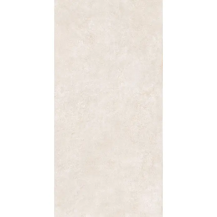 Feinsteinzeug in moderner elfenbeinfarbener Betonoptik 60x120 -  - Hellbeigefarbene, strukturierte Fliese mit Betonoptik.