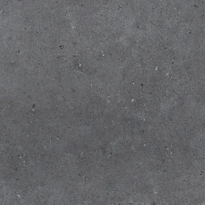 Feinsteinzeug in anthrazit Betonoptik 60x60 - Italienische Fliesen -  - Dunkelgraue gesprenkelte Oberfläche, evtl. Stein oder Beton, mit feinen hellen und dunklen Einschlüssen.