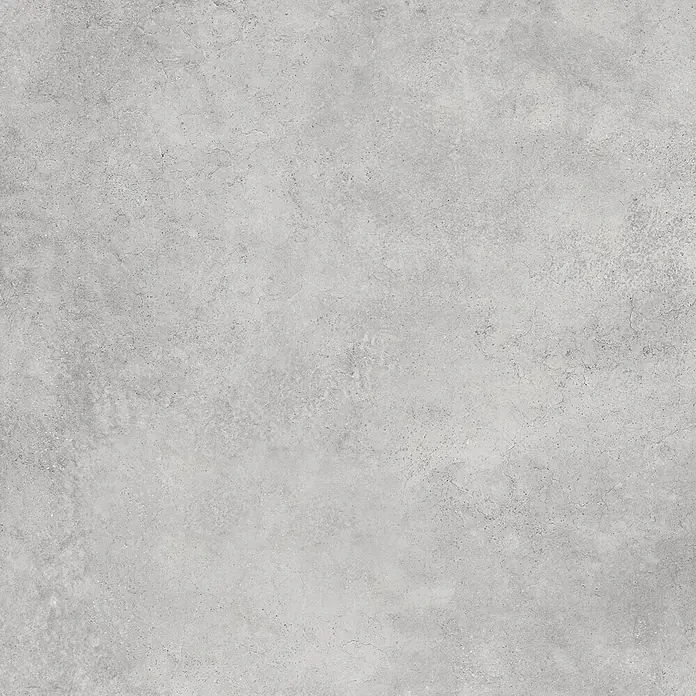 Feinsteinzeug in gewachster Rauch Betonoptik 80x80 - Italienische Fliesen -  - Helle, graue Betonstruktur mit leichter Verwitterung und feinen Rissen.