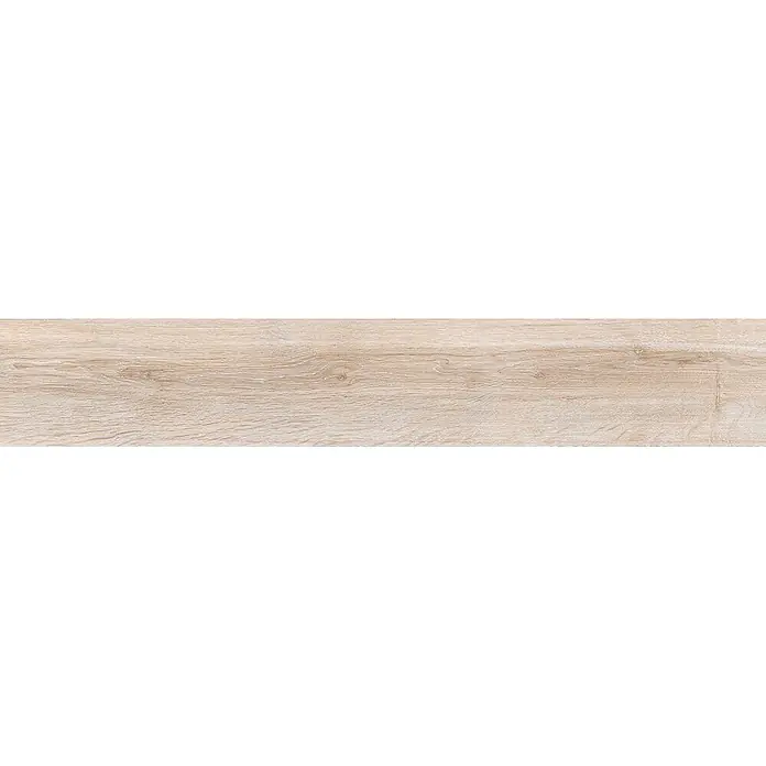 Feinsteinzeug in beiger Holzoptik 20x120, rutschhemmend - Ital. Fliesen -  - Helle, natürliche Holzmaserung, ideal für Fußböden oder Möbel.