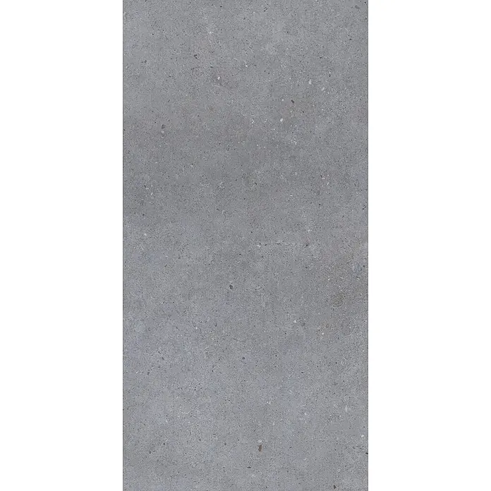 Feinsteinzeug in matter dunkelgrauer Betonoptik 60x120 - Ital. Fliesen -  - Graue, strukturierte, betonähnliche Oberfläche mit feinen Sprenkeln.