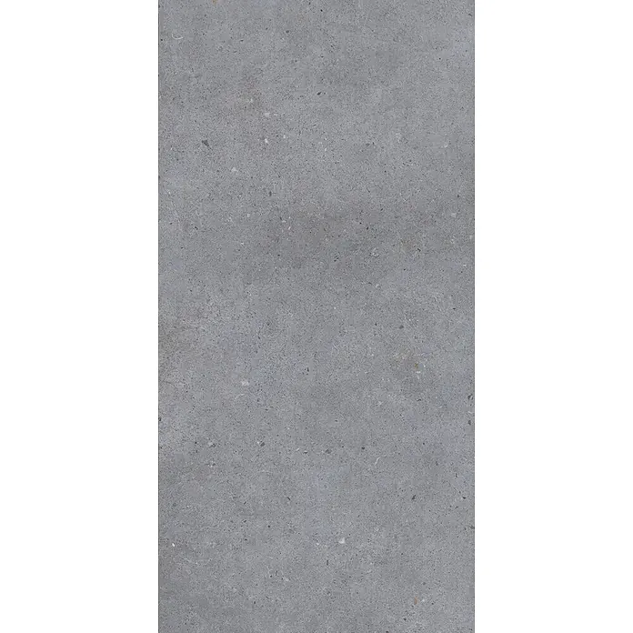 Feinsteinzeug in matter dunkelgrauer Betonoptik 60x120 - Ital. Fliesen -  - Graue Beton- oder Terrazzo-Oberfläche mit feinen, mehrfarbigen Sprenkeln.