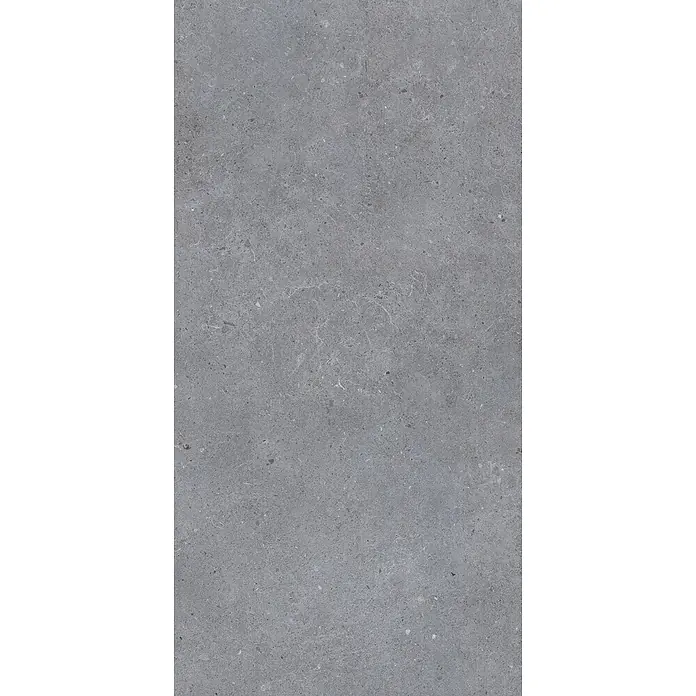 Feinsteinzeug in matter dunkelgrauer Betonoptik 60x120 - Ital. Fliesen -  - Graue, strukturierte Stein- oder Betonfliese mit Sprenkeln und leichter Maserung.