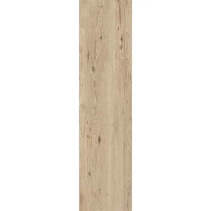 Feinsteinzeug in roher matter beiger Holzoptik 30x120 - Ital. Fliesen -  - Natürliche helle Holzmaserung mit Ästen und sichtbarer Textur.