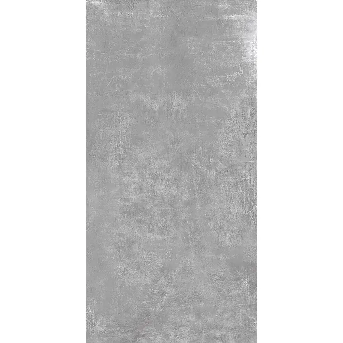Feinsteinzeug in hellgrauer Harzoptik 60x120 - Italienische Fliesen -  - Graue, strukturierte Oberfläche mit einem abgenutzten, industriellen Beton- oder Metall-Look.