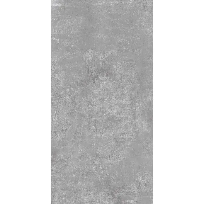 Feinsteinzeug in hellgrauer Harzoptik 60x120 - Italienische Fliesen -  - Graue, abgenutzte Betontextur mit leichten Kratzern, ideal für Industriedesign.