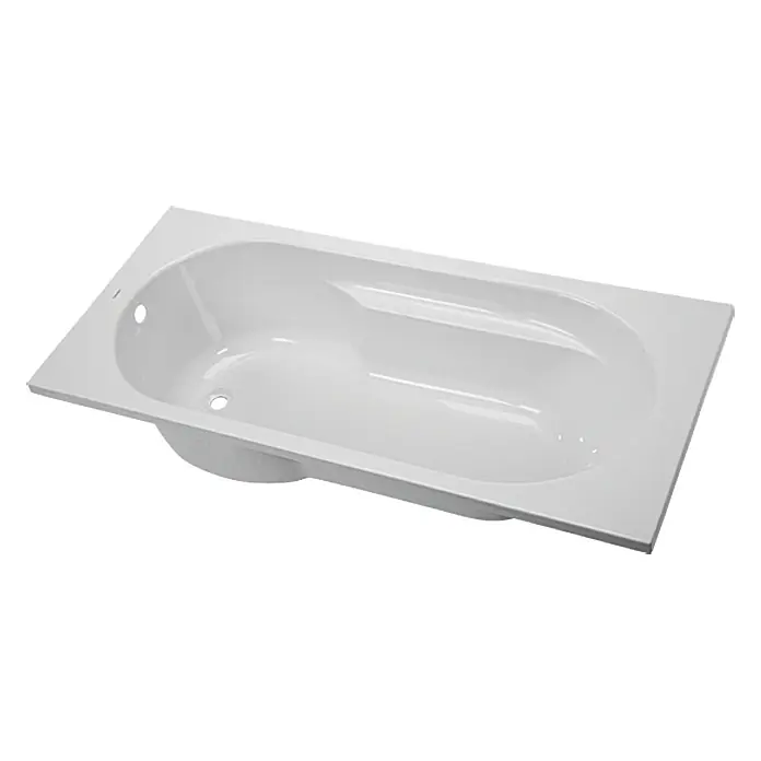 Camargue Brasilia Badewanne - 170 x 75 cm, Sanitäracryl, Weiß - Eine freistehende, rechteckige Badewanne mit glatter, weißer Oberfläche. Ideal für moderne Badezimmerdesigns mit viel Komfort.
