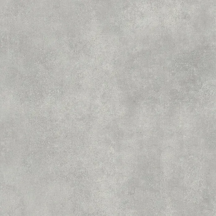 Feinsteinzeug in spachtelartiger hellgrauer Harzoptik 80x80 - Ital. Fliesen -  - Hellgraue Texturfläche, Beton oder Zement ähnelnd.