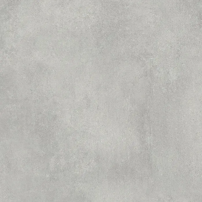 Feinsteinzeug in spachtelartiger hellgrauer Harzoptik 80x80 - Ital. Fliesen -  - Hellgraue, unregelmäßig texturierte Oberfläche in Betonoptik für Wand- oder Bodenbeläge.