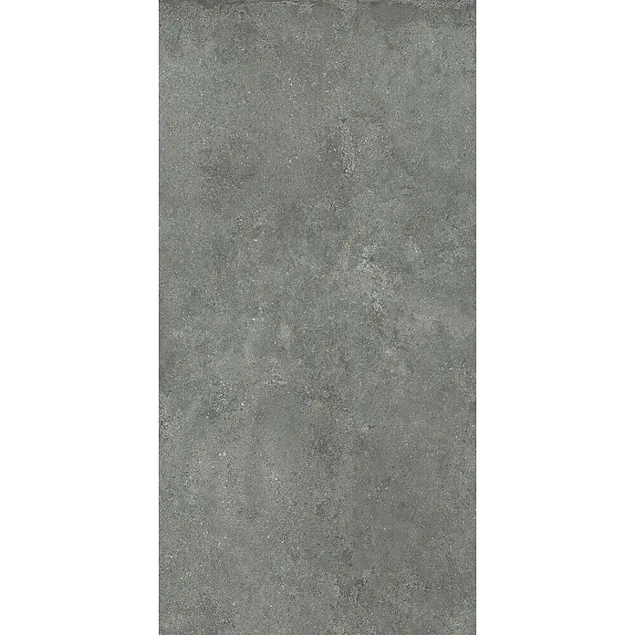 Feinsteinzeug-Fliese in strukturierter grauer Betonoptik 60x120 -  - Dunkelgraue, texturierte Fliese in Steinoptik.