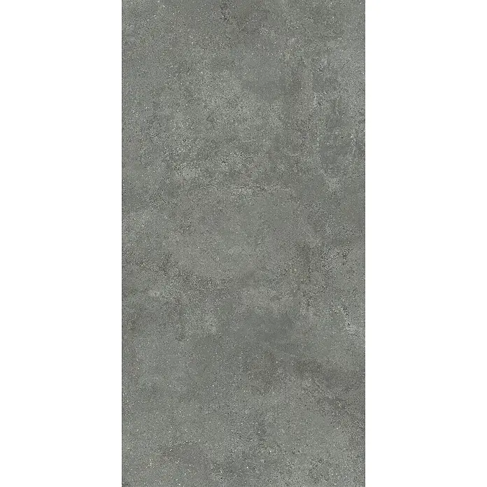 Feinsteinzeug-Fliese in strukturierter grauer Betonoptik 60x120 -  - Dunkelgraue, strukturierte Oberfläche, ähnlich Beton oder Stein, mit meliertem Finish.