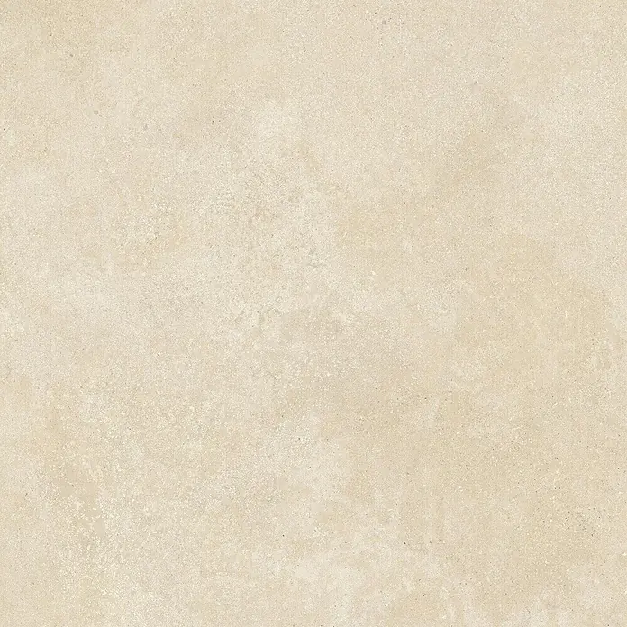 Feinsteinzeug in beiger spachtelartiger Steinoptik 120x120 - Ital. Fliesen -  - Helle beige, strukturierte Fliese in Steinoptik mit subtilen Variationen, ideal für Boden- oder Wandverkleidungen.