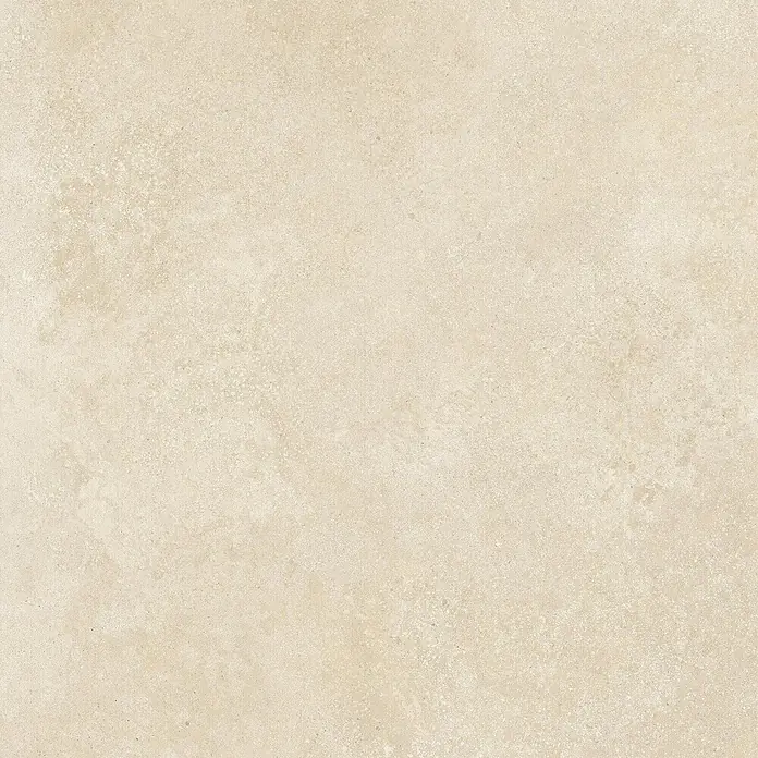Feinsteinzeug in beiger spachtelartiger Steinoptik 120x120 - Ital. Fliesen -  - Hellbeige Fliese in Natursteinoptik mit matter, leicht strukturierter Oberfläche.