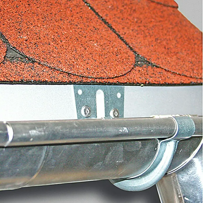 Sarei Dachrinnenhalter - Nennweite: 80 mm, Stahl, Montageart: Schrauben - Dachrinne aus Metall mit Halterungen unter dem Dach, die eine zuverlässige Wasserableitung vom Dach gewährleisten.