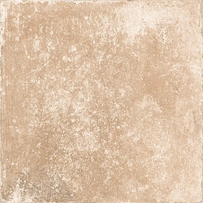 Feinsteinzeug in natürlicher 04 Terrakottaoptik 30x30 - Ital. Fliesen -  - Patinierte, hellbraune quadratische Fliese mit rustikalem, gealtertem Finish für Boden oder Wand.