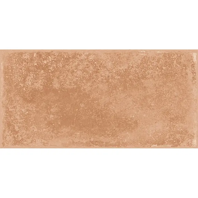 Feinsteinzeug in Terrakottaoptik 15x30, 20 mm, rutschhemmend -  - Rechteckige, rotbraune Terrakotta-Fliese mit rustikaler, strukturierter Oberfläche.