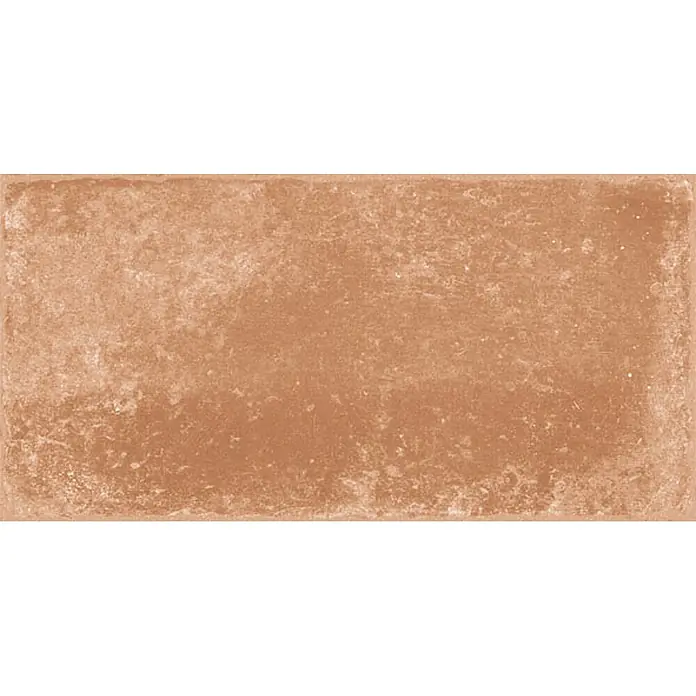Feinsteinzeug in Terrakottaoptik 15x30, 20 mm, rutschhemmend -  - Rechteckige, rötlich-braune Terrakottafliese mit rustikaler, strukturierter Oberfläche.