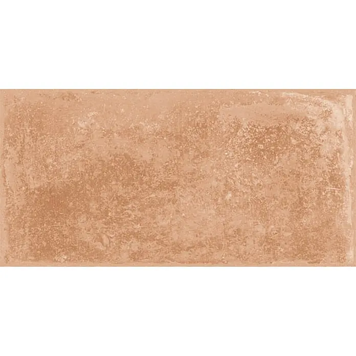 Feinsteinzeug in Terrakottaoptik 15x30, 20 mm, rutschhemmend -  - Rustikale, strukturierte, rötlich-braune Rechteckfliese mit gealterter Oberfläche.