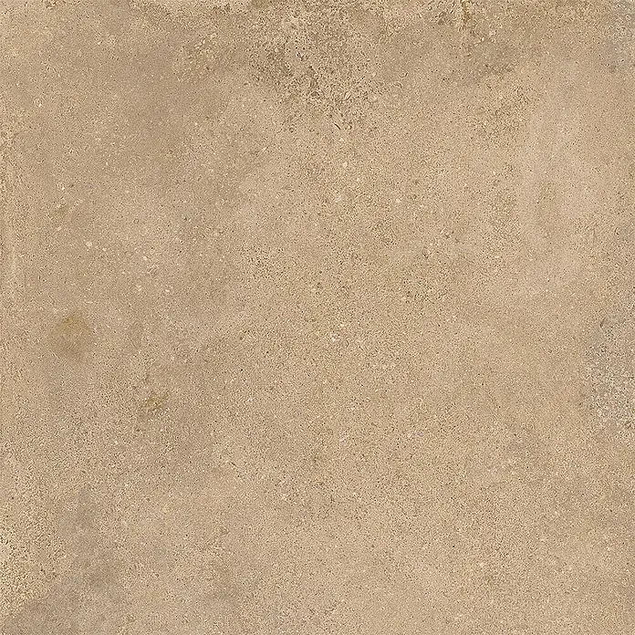 Feinsteinzeug in strukturierter beiger Betonoptik 60x60 - Ital. Fliesen -  - Beige, sandfarbene Steinfliese mit rauer Textur und natürlichen Variationen für Boden oder Wand.