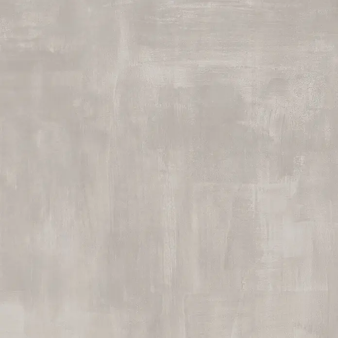 Feinsteinzeug in gebürsteter grauer Betonoptik 80x80 - Italienische Fliesen -  - Hellgraue Beton- oder Putztextur mit subtilen Pinselstrichen, passend für modernes Design.