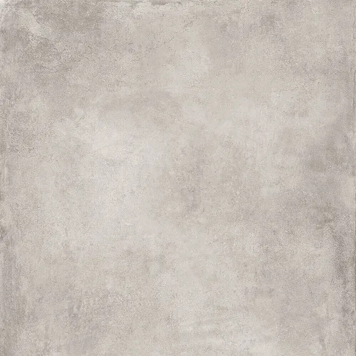 Feinsteinzeug in gewachster hellgrauer Betonoptik 120x120 - Ital. Fliesen -  - Hellgraue Betonoptik-Oberfläche mit subtiler Textur.