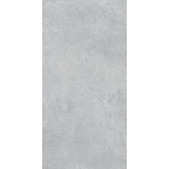 Feinsteinzeug in moderner hellgrauer Betonoptik 60x120 - Ital. Fliesen -  - Hellgraue texturierte Oberfläche mit mattem Finish.