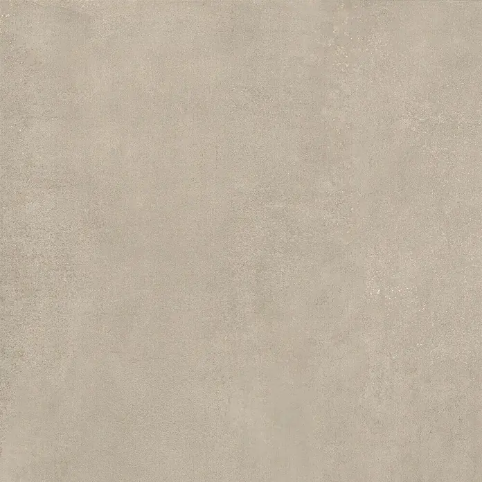 Feinsteinzeug in zeitgenössischer taupefarbener Betonoptik 80x80 -  - Hellgrau-beigefarbene Betonfliese mit feiner Textur, ideal für Böden oder Wände.