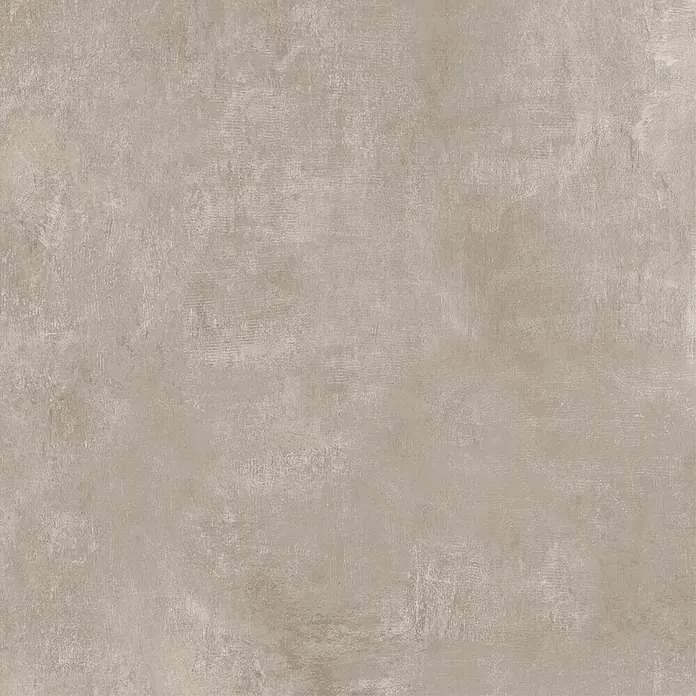 Feinsteinzeug in beiger Harzoptik 80x80 - Italienische Fliesen -  - Hellbeigefarbene Oberfläche in Betonoptik mit dezenter Abnutzung und Textur.