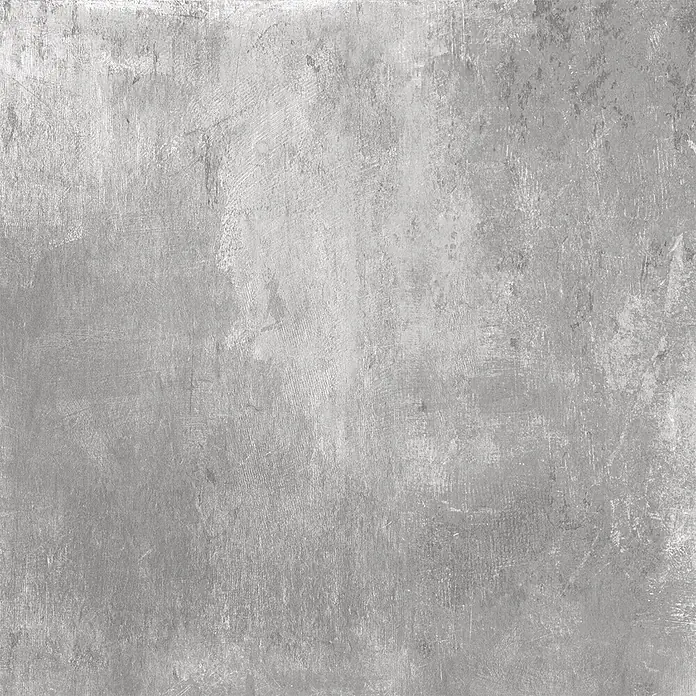 Feinsteinzeug in hellgrauer Harzoptik 60x60, 20 mm, rutschhemmend -  - Hellgraue, texturierte Oberfläche, die an gealterten Beton oder verwitterten Putz erinnert.