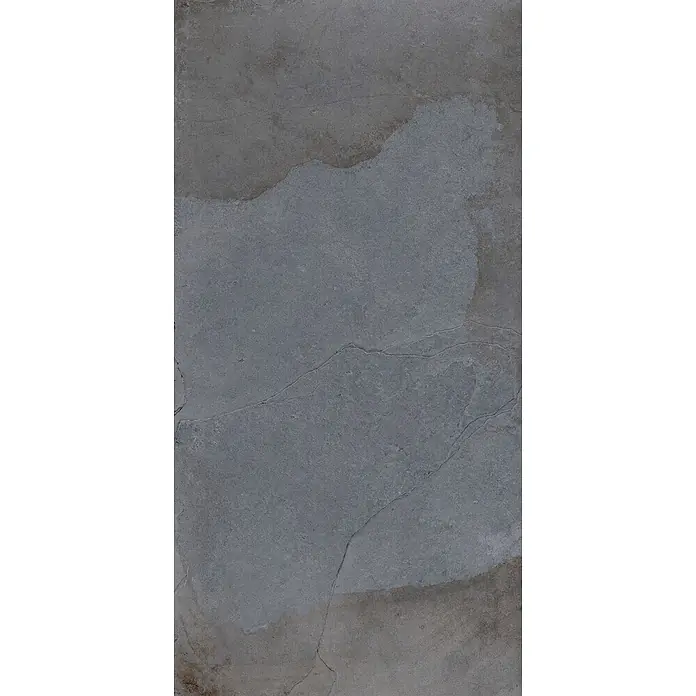 Feinsteinzeug in Steinoptik 60x120, 20 mm, rutschhemmend - Ital. Fliesen -  - Dunkelgraue, texturierte Feinsteinzeugfliese mit dezenten Naturmustern für Böden und Wände.