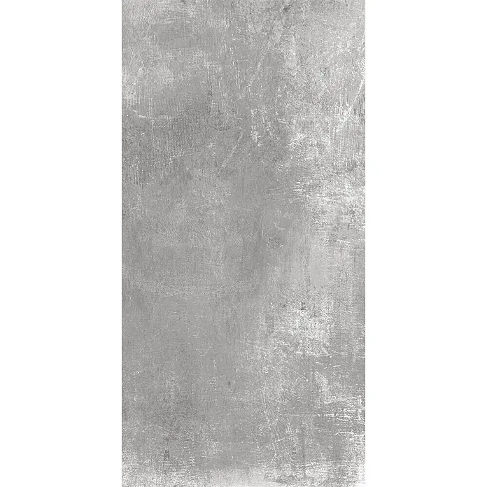 Feinsteinzeug in hellgrauer Harzoptik 30x60 - Italienische Fliesen -  - Graue, zerkratzte Grunge-Textur, die an abgenutzten Beton oder Metall erinnert.