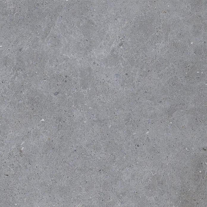 Feinsteinzeug in dunkelgrauer Betonoptik 60x60, rutschhemmend -  - Grau gesprenkelte Steinoptik-Textur mit meliertem Finish.