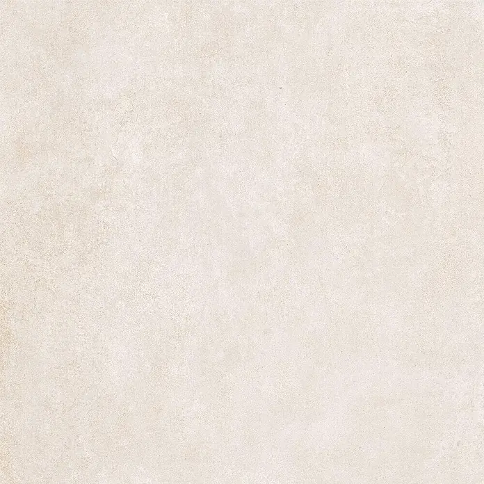Feinsteinzeug in moderner elfenbeinfarbener Betonoptik 60x60 -  - Helle beige strukturierte Oberfläche, möglicherweise eine Keramikfliese oder Betonplatte, geeignet für Boden- oder Wandverkleidung.