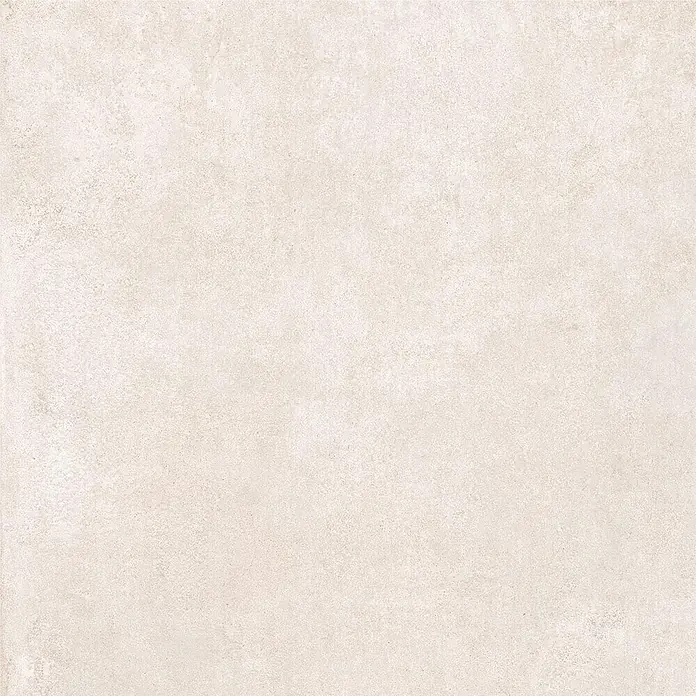 Feinsteinzeug in moderner elfenbeinfarbener Betonoptik 60x60 -  - Strukturierte hellbeige Fliese für Böden und Wände.