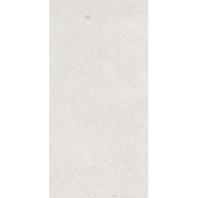 Design-Feinsteinzeug Weiß matt 30x60 - Italienische Fliesen -  - Hellgraue Fliese im Terrazzo-Effekt mit feinen Sprenkeln für moderne Räume.