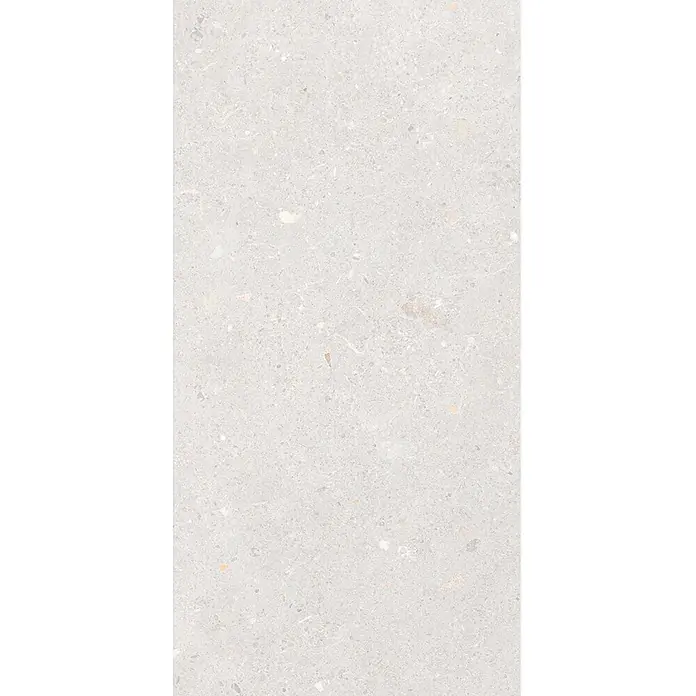Design-Feinsteinzeug Weiß matt 30x60 - Italienische Fliesen -  - Helle, gesprenkelte Terrazzo-Optik Fliese.