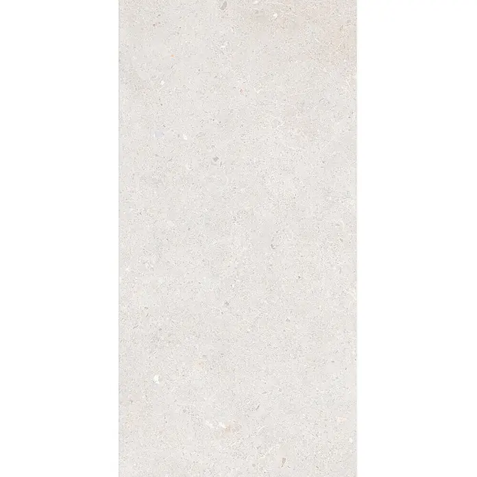 Design-Feinsteinzeug Weiß matt 30x60 - Italienische Fliesen -  - Hellgraue gesprenkelte Fliese mit subtiler Steinstruktur, ideal für moderne Boden- oder Wandbeläge.