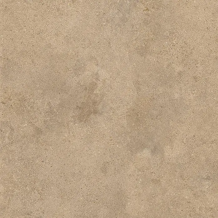 Feinsteinzeug Außen strukturierter beiger Betonoptik 60x60, R11 -  - Texturierte beigebraune Oberfläche mit feinen Sprenkeln und organischen Variationen, ähnlich Naturstein oder Beton.