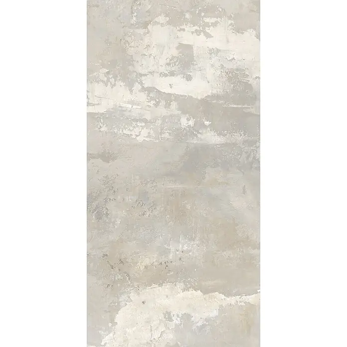 Feinsteinzeug in industrieller beiger Betonoptik 60x120 - Ital. Fliesen -  - Strukturierte Oberfläche in hellem Beige und Grau mit Used-Look.
