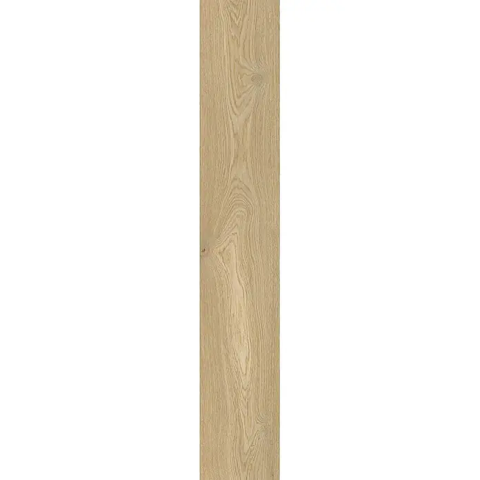 Feinsteinzeug in hellbraun Holzoptik 20x120 - Italienische Fliesen -  - Helle Naturholzmaserungplatte mit subtilen Wirbelmustern und einem kleinen Ast.