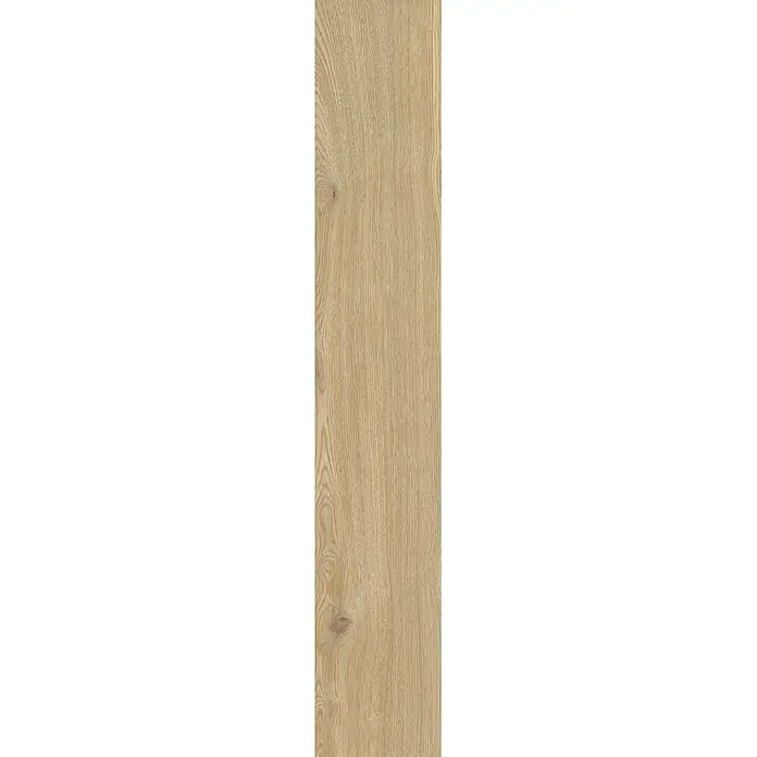 Feinsteinzeug in hellbraun Holzoptik 20x120 - Italienische Fliesen -  - Helles Naturholzbrett mit ausgeprägter vertikaler Maserung und dezenten Ästen.