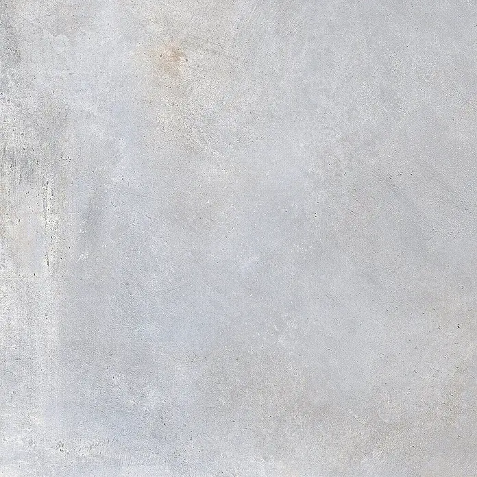 Feinsteinzeug in metallischer hellgrauer Betonoptik 60x60 - Ital. Fliesen -  - Hellgraue Betontextur mit feinen Unregelmäßigkeiten.