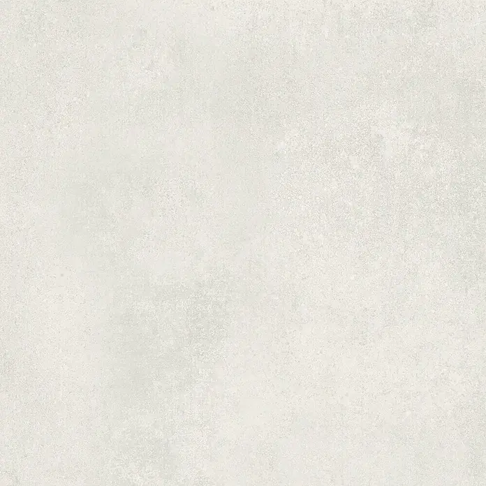 Feinsteinzeug in spachtelartiger weißer Harzoptik 60x60 - Ital. Fliesen -  - Hellgraue Texturoberfläche, die Beton oder feinkörnigen Stein ähnelt.