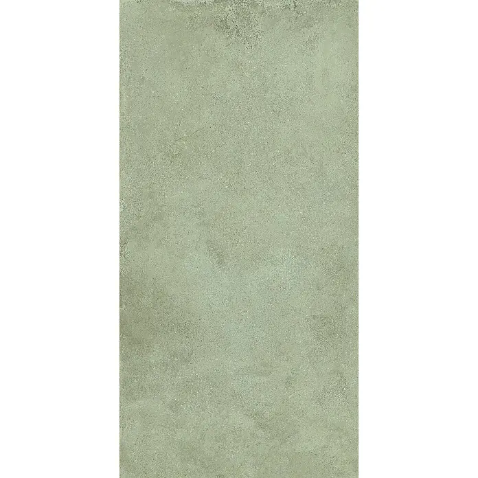 Feinsteinzeug-Bodenfliese strukturierter grüner Betonoptik 60x120 -  - Mattgrün-graue strukturierte Fliese mit Stein- oder Betonoptik.