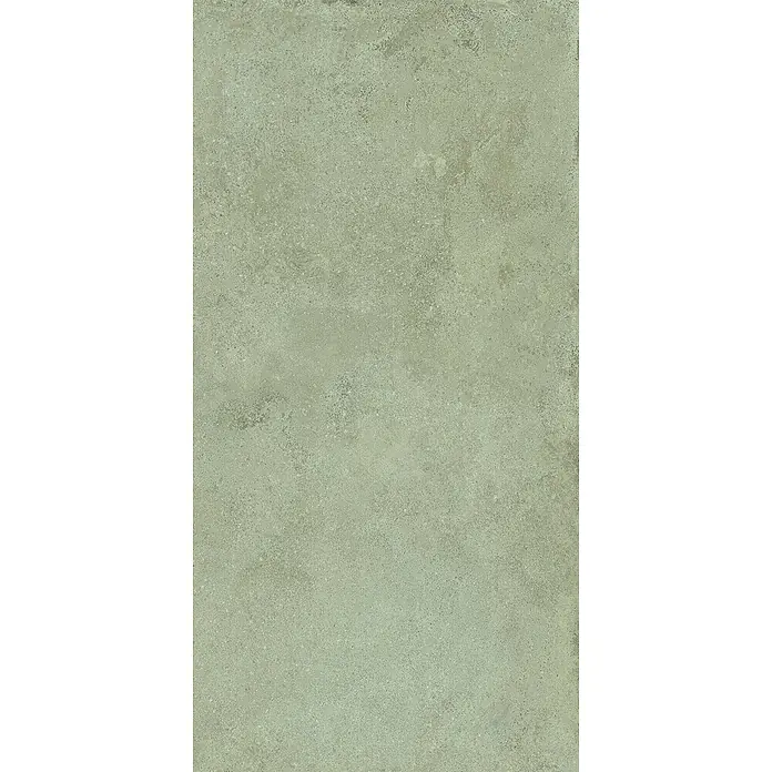 Feinsteinzeug-Bodenfliese strukturierter grüner Betonoptik 60x120 -  - Raue hellgrüne Beton- oder Steinstruktur.