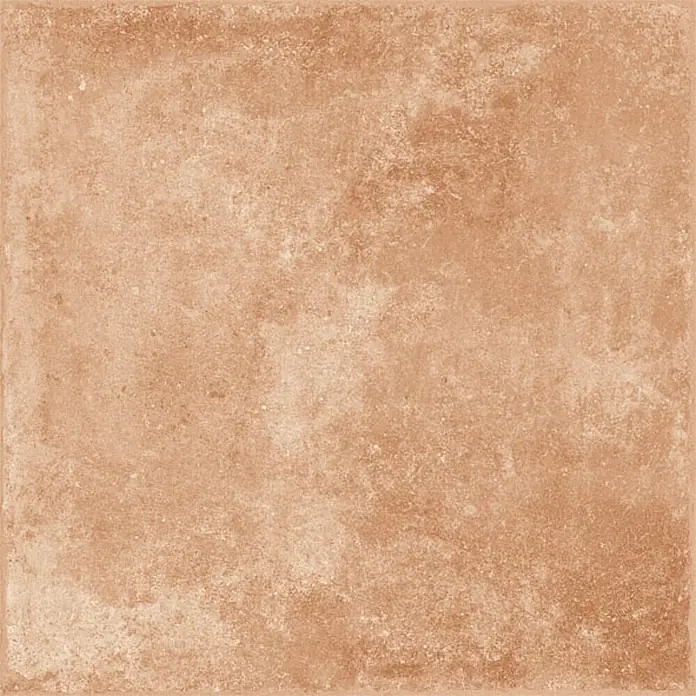 Feinsteinzeug in Terrakotta natürlicher Terrakottaoptik 30x30 -  - Rustikale rötlich-braune Quadratfliese mit strukturierter, gealterter Oberfläche.